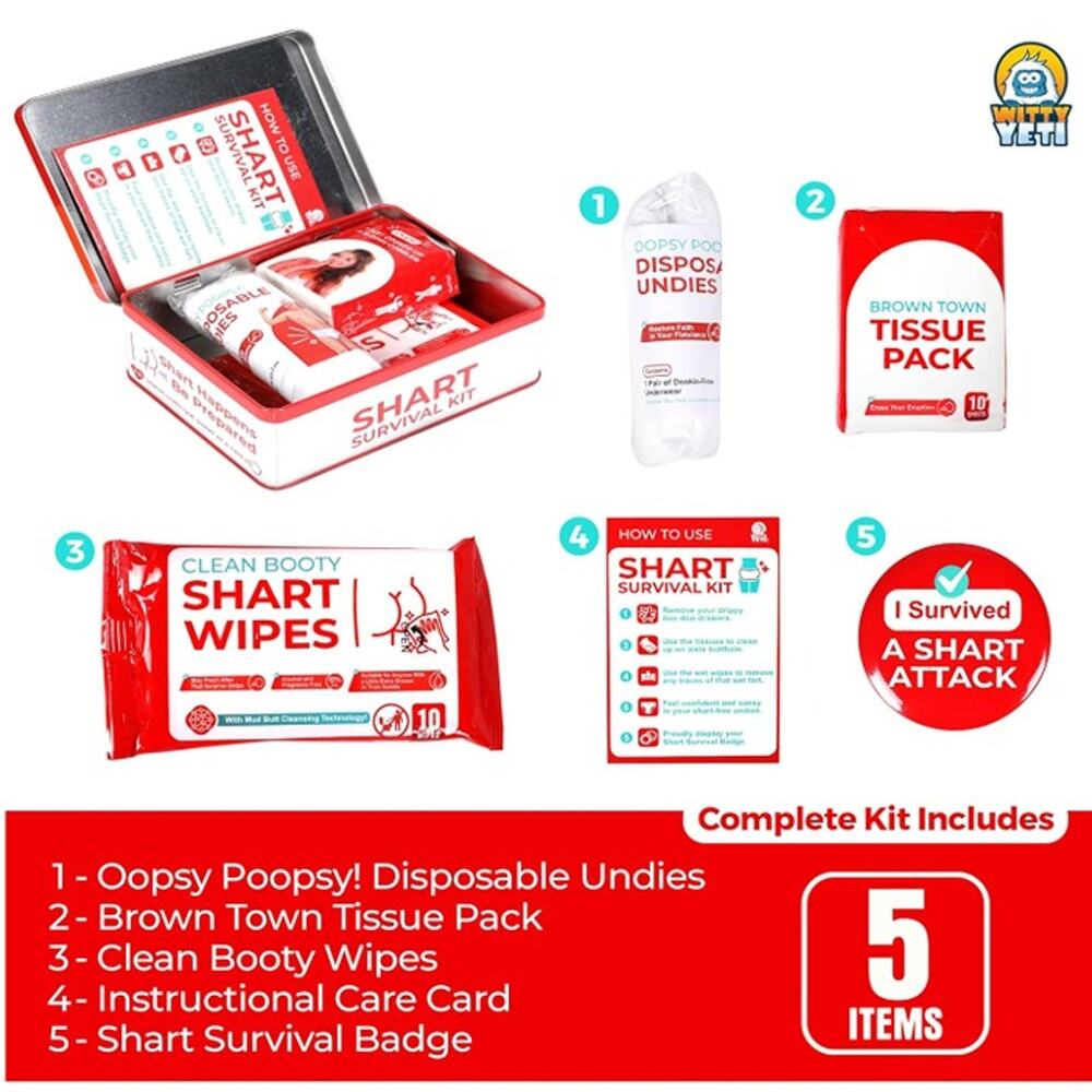Witty Yeti Funny Shart Survival Kit